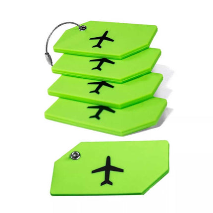 5pcs Luggage Tag Silicone Travel Baggage Suitcase Identity Address Name Label