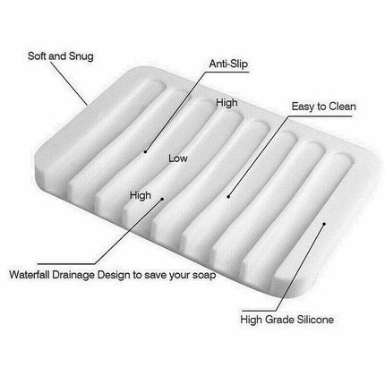 3Pcs Silicone Drain Soap Dish Tray, Bathroom Soap Holder & Jewelry Storage Plate