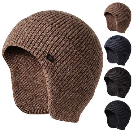 Men Knitted Thermal Slouch Beanie Hat Winter Fleece Lined Warm Skull Ski Cap