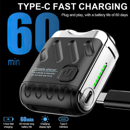 Ultra Clean Double Head Razor Washable Mini Shaving Electric Shaver Beard