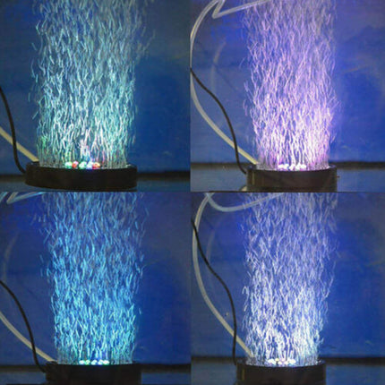 Air Stone Disk Aquarium Bubble LED Light 7 Color Changing Fish Tank Lights Lamp