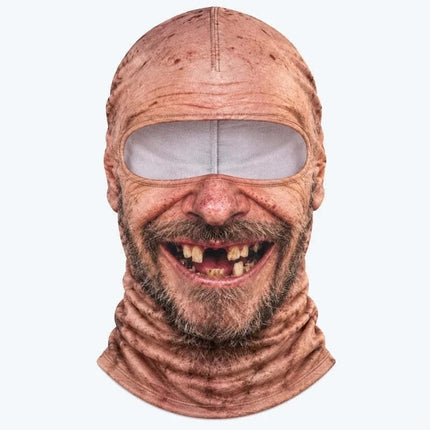 3D Funny Face Balaclava Ski Mask, Winter Windproof Full Face Cover for Motorcycle Cycling Outdoor Sports