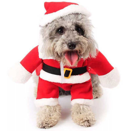 Christmas Santa Claus Pet Cat Dog Clothes Hat Costume Coat Decoration Xmas