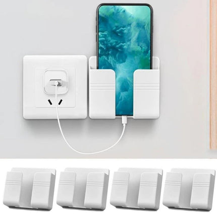 4Pcs Wall Mounted Remote Control Storage Rack Mobile Phone Holder Home Decor