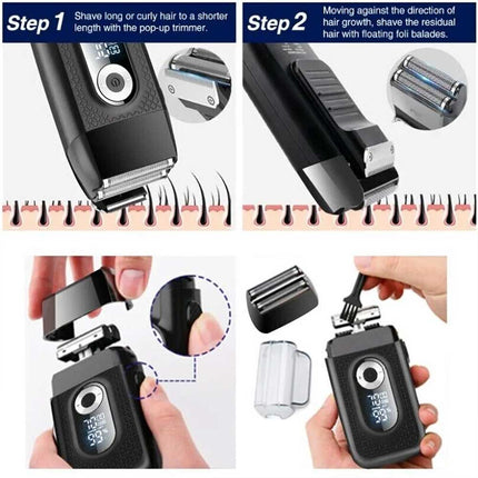 Electric Foil Shaver Reciprocating Cordless Razor Hair Clipper Beard Trimmer USB