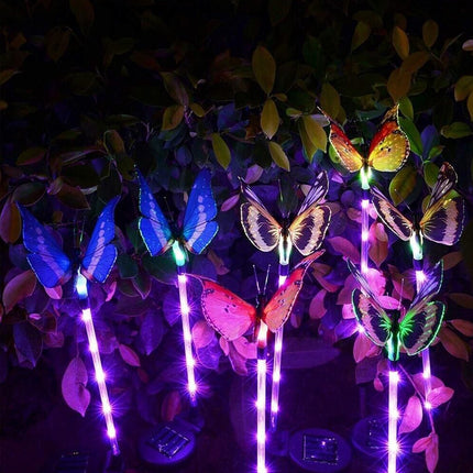3PCS Solar Powered LED Light Butterfly Outdoor Garden Lawn Stake Lamp Waterproof