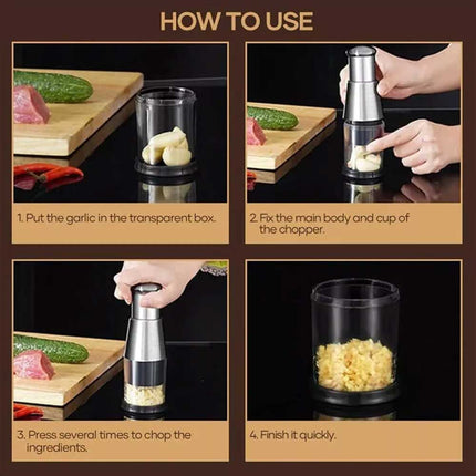 Pressed Garlic Onion Chopper 304 Stainless Steel Hand Food Chopper Kitchen Tools