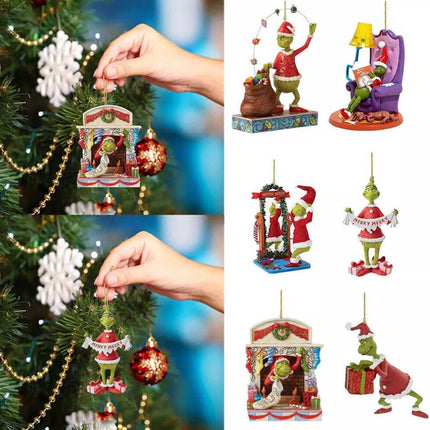 2D Merry Christmas Greenckes Decorations Christmas tree hangings 6x