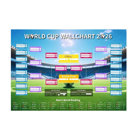 World Cup Football Wall Chart 2026, 2 Pcs World Cup Schedule Poster, Football Poster 60×90CM