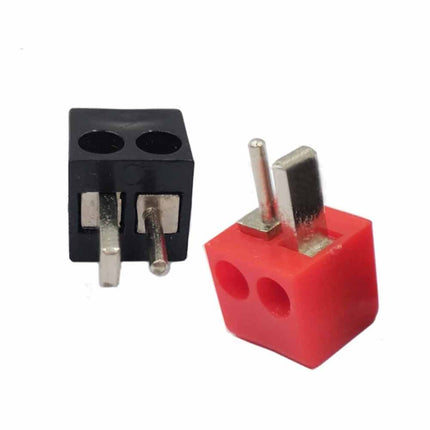 2P Screw Terminal Speaker Plug Connector, Solder-Free DIN T-Type Audio Plug Red & Black Set