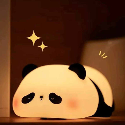 Panda Night Light for Kids Bedroom Cute Animal Silicone Nursery Night Lamp Touch