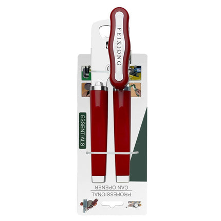 Red Stainless Steel Multifunctional Can Opener: Professional & Effortless to Use