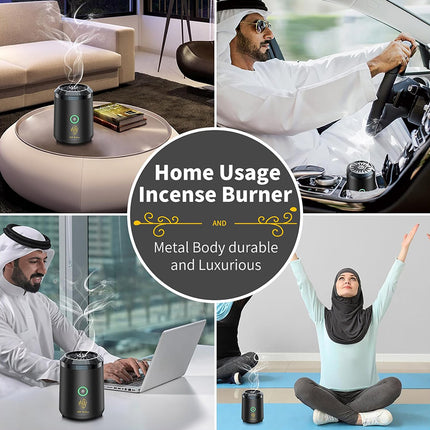 Mini Electric Incense Burner Portable Rechargeable USB Bakhoor Aroma Diffuser for Home Decoration