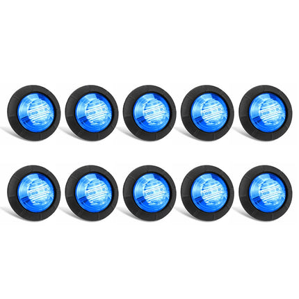 10X Blue Round Marine Boat Cabin Courtesy Lights Deck LED Walkway Stair Light