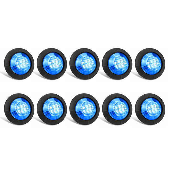 10X Blue Round Marine Boat Cabin Courtesy Lights Deck LED Walkway Stair Light