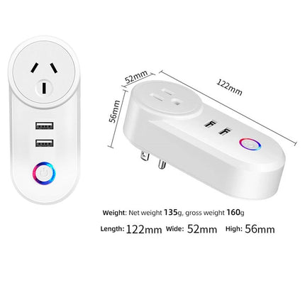 WiFi Smart Socket, Dual Plug Home Outlet Adaptor, Works with Alexa & Google Home