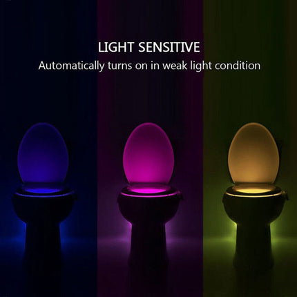 USB Rechargeable Toilet Bowl Night UV Light 16 Colors Waterproof Motion Sensor