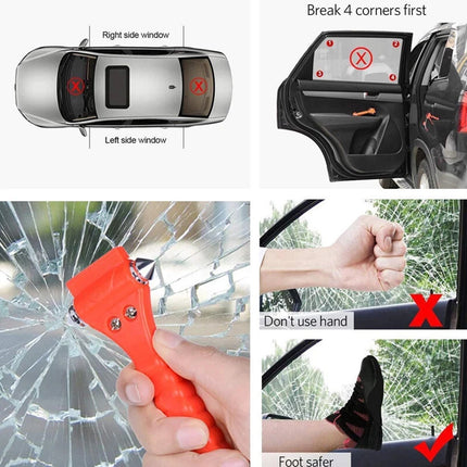 4PCS Car Emergency Safety Escape Hammer, Window Glass Breaker with Seatbelt Cutter Tool