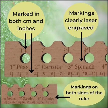 Planting Ruler Garden Line Wooden Sowing Tool Plant Seed Spacer for Vegetables