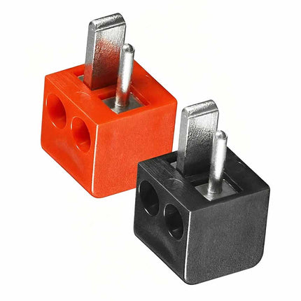 2P Screw Terminal Speaker Plug Connector, Solder-Free DIN T-Type Audio Plug Red & Black Set
