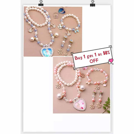 Frozens Elsa Anna necklace Bracelet Earring Ring Set Children Girls Gift BEST GIFT