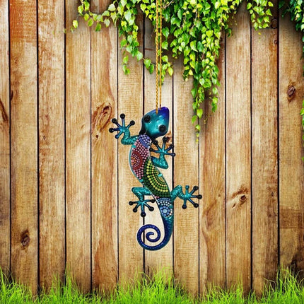 4Pcs Colorful Acrylic Gecko Lizard Decor • Garden Art Wall Hanging Fence Ornament