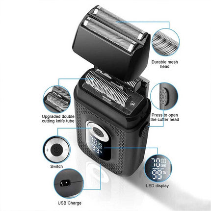 Electric Foil Shaver Reciprocating Cordless Razor Hair Clipper Beard Trimmer USB