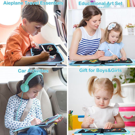 Kids Magic Drawing Painting Book Children DIY Coloring Board With Water Chalk