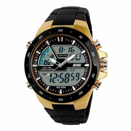 Chronograph Men Sport Wrist Watch Digital Big Dial Date Analog Military