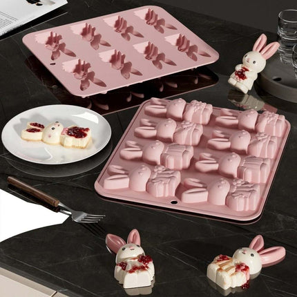 Easter Bunny 8 Grids Mould Food Grade Baking Mold Kitchen Baking Tool