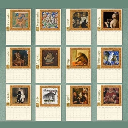 Weird Medieval Cats 2026 Wall Calendar - Monthly Planner with Whimsical Art, Perfect Gag