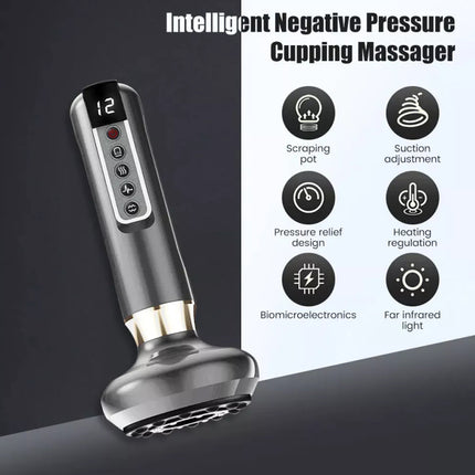 12 levels Electric Cupping Massager Vacuum Suction Cup GuaSha Anti Cellulite USB Charging