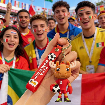 4 Pack 2026 World Cup Mascot Pendant Football Keychain Souvenir Collectible Keyrings