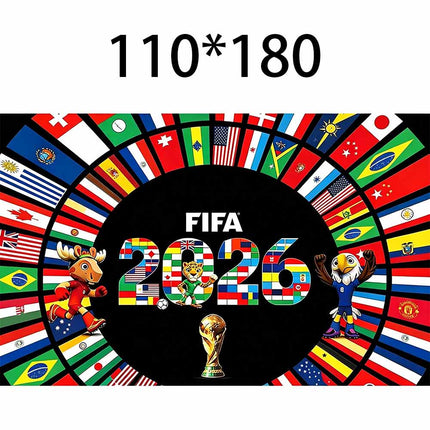 Football National Flag Wall Tapestry, Fan Party Decor Hanging Cloth 180x110CM