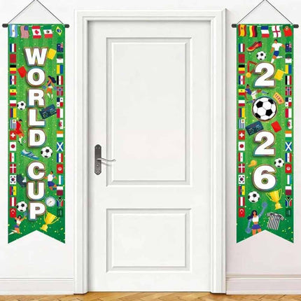 Football Party Door Banner, 2026 World Cup Themed Curtain Decoration