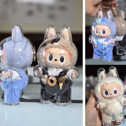 Transparent Protective Case For POP MART Labubu Plush Doll The Monsters Cover