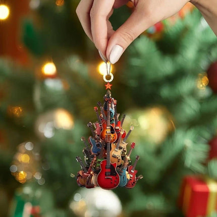 10X Rock Guitar Christmas Tree Pendant Acrylic Christmas Decoration Pendant