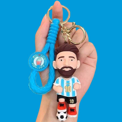 2pcs FIFA World Cup Keychain Keyrings Messi, Ronaldo Figures Gift