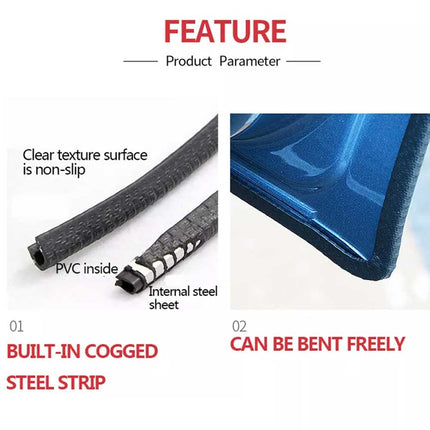 5M U-Shaped Black Rubber Car Door & Boot Edge Protector Strip – Trim Guard Seal