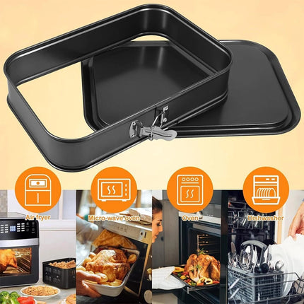 28cm Rectangular Non‑Stick Springform Cake Tin – Baking Tray for Cakes & Desserts
