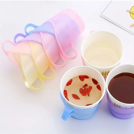 10pcs Anti-Scald Insulated Paper Cup Holder Heat Resistant Home Paper Cup Stand