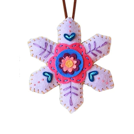 4PCS Random Color Finished DIY Christmas Snowflake Felt Ornaments - Ready-to-Use Craft Decor Kit for Holiday Tree Hanging, Home Party Decoration