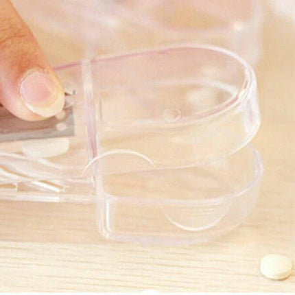 2X Portable Pill Cutter Tablet Vitamin Splitter Divider Travel Medicine Storage