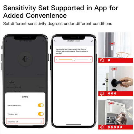 Zigbee Tuya Smart Home Door Window Vibration Sensor APP Detection Alarm Sensor