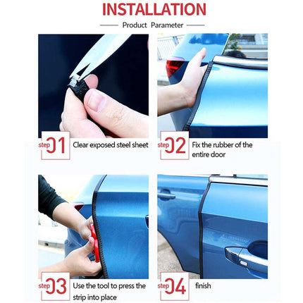 5M U-Shaped Black Rubber Car Door & Boot Edge Protector Strip – Trim Guard Seal
