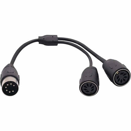 7 Pin DIN Male to Dual 7 Pin DIN Female Y Splitter Audio Cable, Stereo Split Cord 0.5M