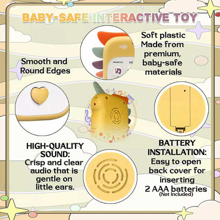 Baby Educational Unicorn Phone Toy Set Lights Music Animal Sounds Dual Language Toddlers