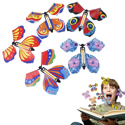 30Pcs Mixed Nature Design Wind-Up Butterflies - Magic Flying Prank Toy, Ideal Insert for Greeting Cards & Surprise Gifts