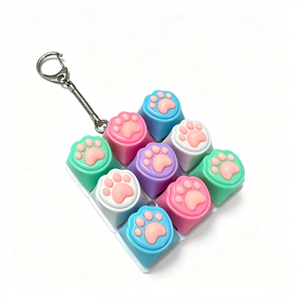 9-Key Keyboard Fidget Clicker Toy, Button Finger Keycap Stress Relief Toy