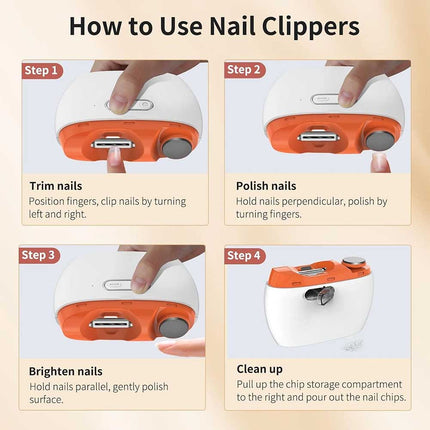 2-in-1 Electric Nail Clippers: Automatic Trimmer & Cutter for Safe Manicure